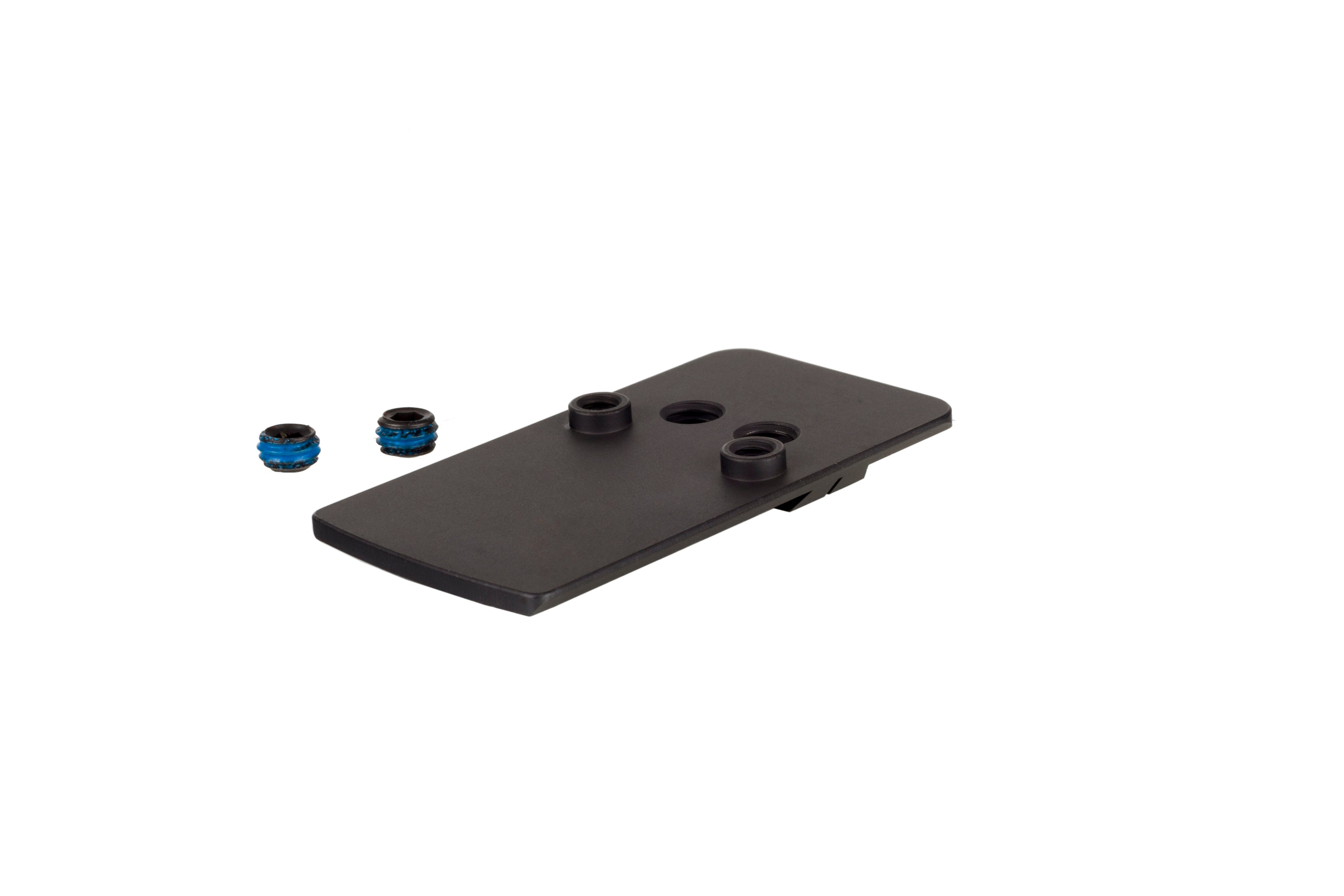 Trijicon RMRcc Pistol Dovetail Mount base with screws for easy installation on rear sight. Ideal for secure optics mounting.